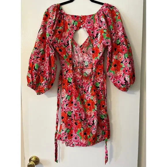 ASOS Floral Mini Wrap Dress - Picture 7 of 9